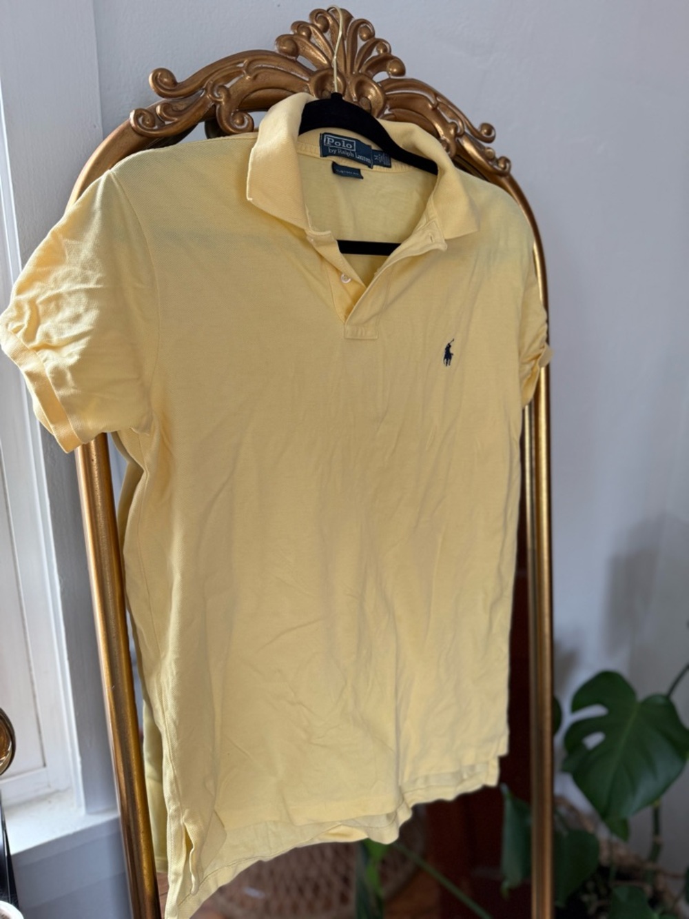 Ralph Lauren Classic Yellow Polo Shirt with Navy Pony
